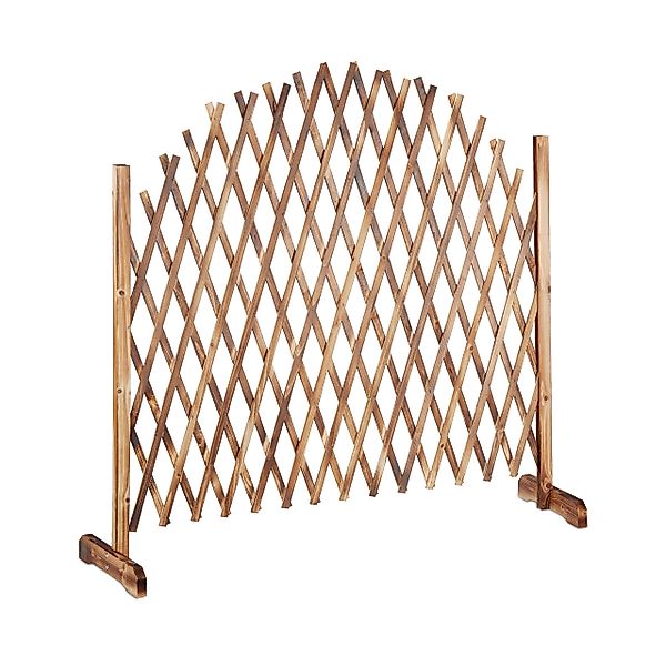relaxdays Rankgitter Holz ausziehbar, Geflammt günstig online kaufen