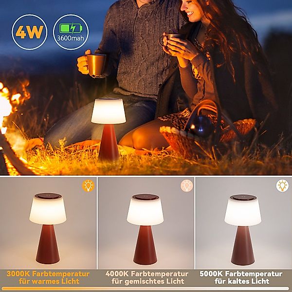 ZMH LED Tischleuchte Kabellos 3600mhA Dimmbar günstig online kaufen