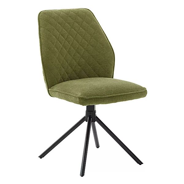 Esstisch Stühle in Oliv Grün Chenillegewebe Metallgestell Schwarz (2er Set) günstig online kaufen