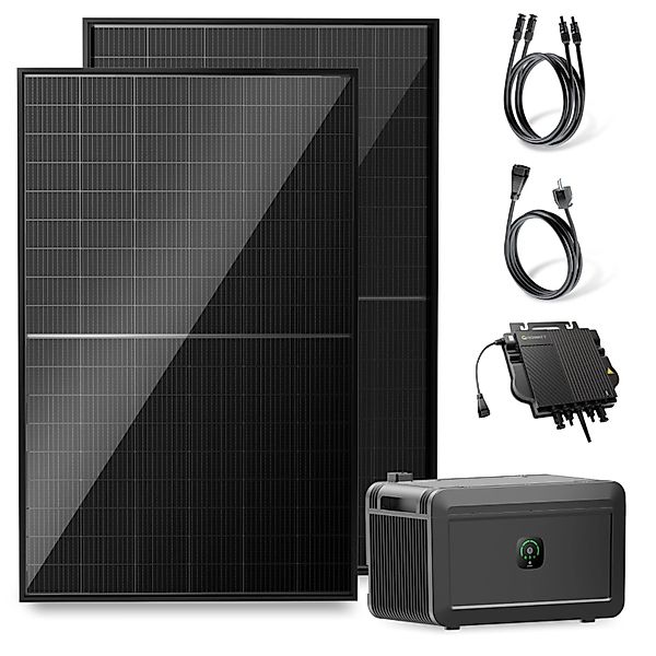 Solakon Balkonkraftwerk 1000W 800W Solaranlage mit Speicher Steckerfertig K günstig online kaufen