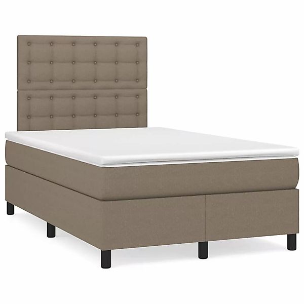 Vidaxl Boxspringbett Mit Matratze Taupe 120x200 Cm Stoff günstig online kaufen