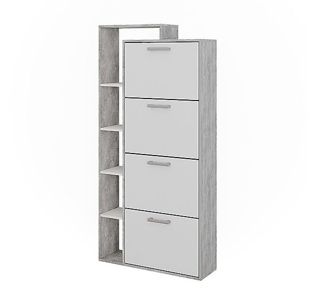 Vicco Schuhkipper Orlando, Weiß/Beton, 80 x 166.1 cm mit 4 Fächern (1 St) günstig online kaufen