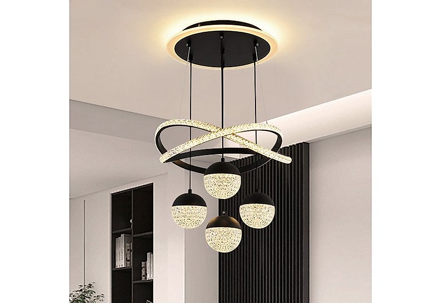 JDONG LED Pendelleuchte esstisch Hängeleuchte Schwarz/Gold 54W 100CM Dimmba günstig online kaufen