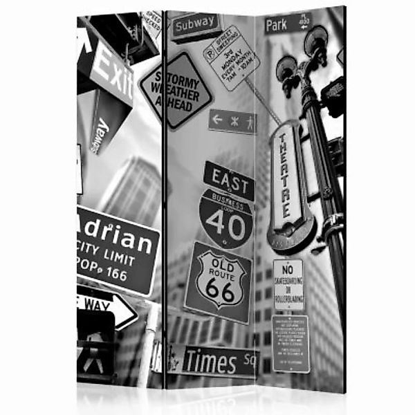 artgeist Paravent Roads to Manhattan [Room Dividers] schwarz/weiß Gr. 135 x günstig online kaufen
