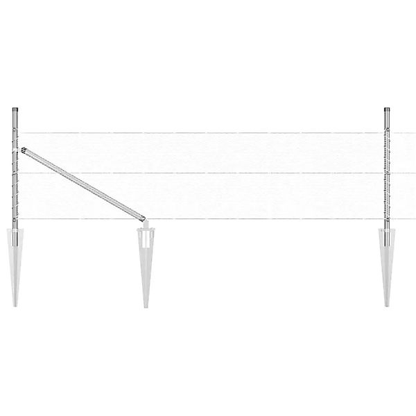 vidaXL Zaunpfosten Silber 10 x 0,5 m 13 mm Netz Stahl 3353328 günstig online kaufen