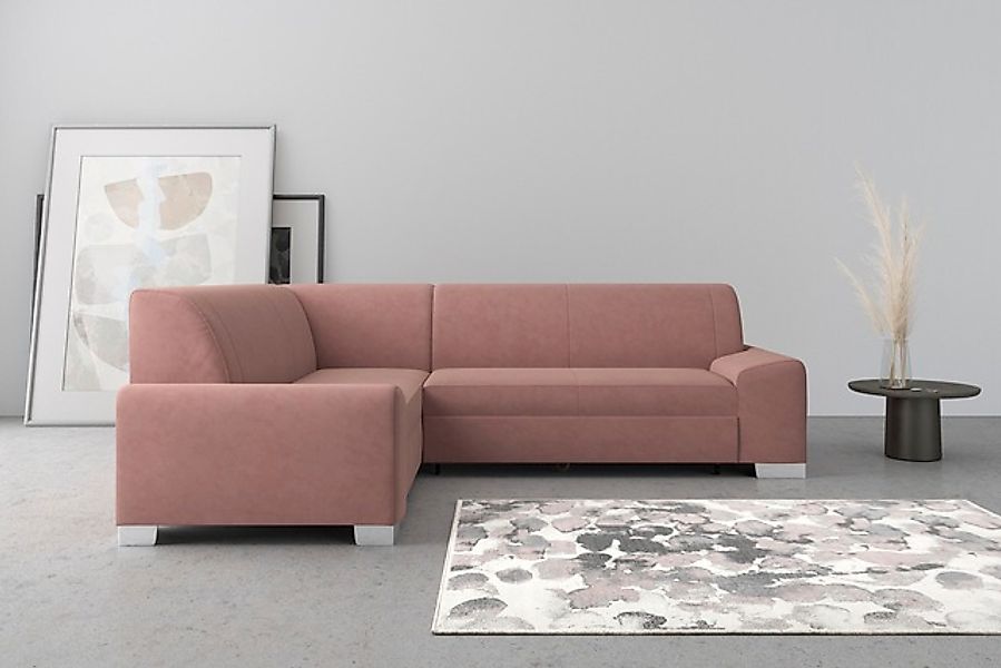 DOMO collection Ecksofa »Anzio in kubischer Formensprache, flache Armlehnen günstig online kaufen