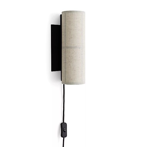 Wandleuchte mit Stromkabel Hashira textil beige / Ø 10 x H 30 cm - Leinen - günstig online kaufen