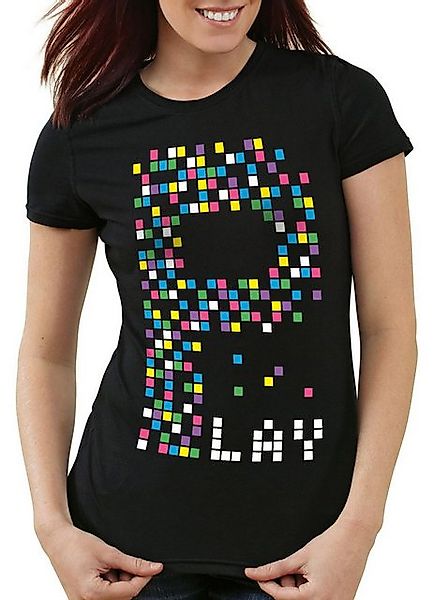 style3 T-Shirt Play Pixel Retro Gamer würfel 80er game konsole spieler boy günstig online kaufen