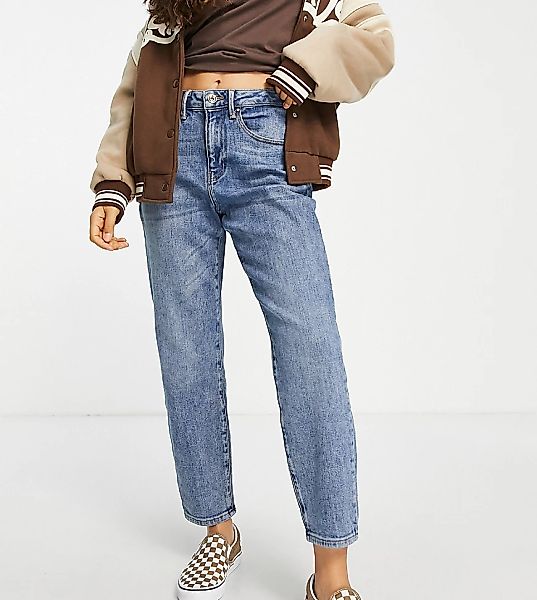 Only Petite – Veneda – Mom-Jeans in mittelblauer Waschung günstig online kaufen
