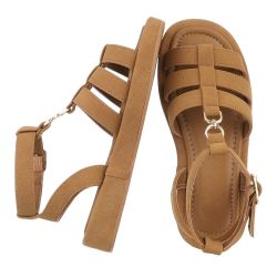 Ital-Design Beige Sandalen mit verstellbaren Riemen günstig online kaufen
