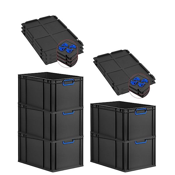 PROREGAL SparSet 5x Eurobox Nextgen Color Mit Auflagedeckel HxBxT 32x40x60c günstig online kaufen