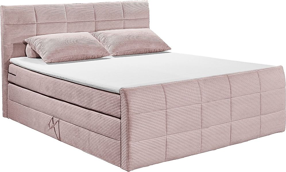 ED EXCITING DESIGN Boxspringbett »Bolivia«, harte Seite mit Kokosmatte, wei günstig online kaufen
