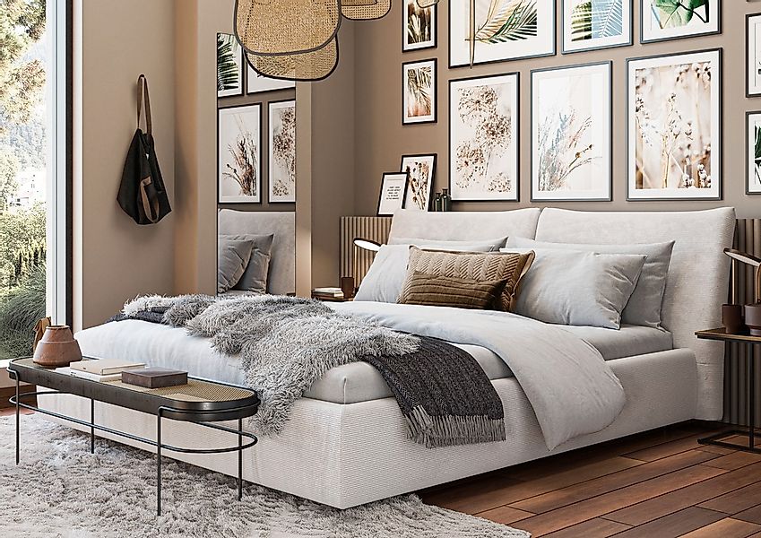 Home affaire Polsterbett "Priora in 4 Breiten bis 200cm" auch in NaturLEDER günstig online kaufen