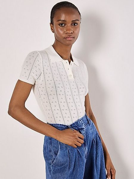 Apricot Poloshirt Pointelle-Polo-Strickshirt, mit Lochmuster günstig online kaufen