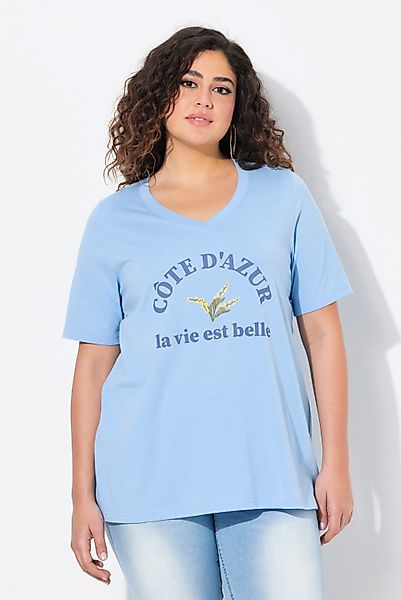 Ulla Popken T-Shirt T-Shirt Stickerei A-Linie günstig online kaufen