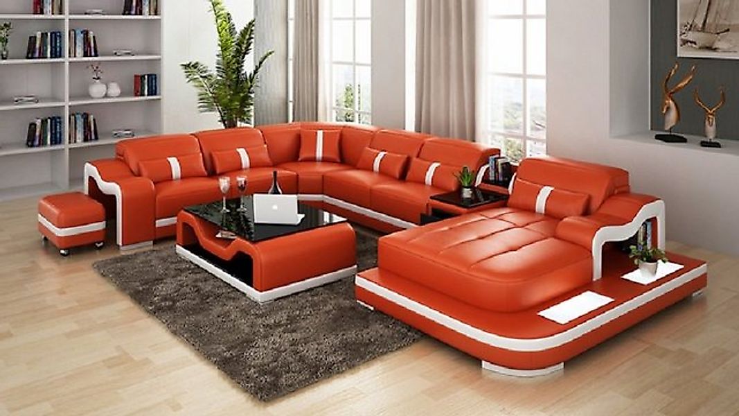 JVmoebel Ecksofa U Form Sofa Couch Polster Garnitur Wohnlandschaft Leder Ec günstig online kaufen