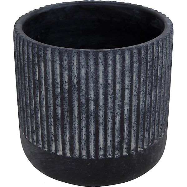 Pflanztopf Beton Ø 15 cm x 14 cm Schwarz günstig online kaufen