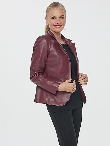 Georg Stiels Jackenblazer Lederjacke Figurbetont aus weichem Lammnappa günstig online kaufen