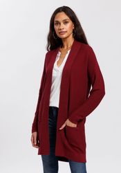 TOM TAILOR Longstrickjacke aus Rippstrick mit aufgesetzten Taschen günstig online kaufen