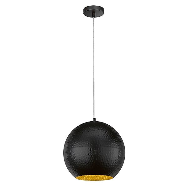 Hängeleuchte Mylon, schwarz/gold, kugelförmig günstig online kaufen
