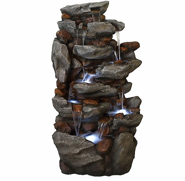 AcquaArte Gartenbrunnen "Wasserfall BONORVA", Komplettset mit LED-Beleuchtu günstig online kaufen