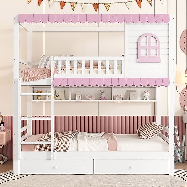 Flieks Etagenbett, Kinderbett 90x200cm mit offenen günstig online kaufen