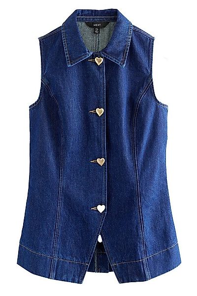 Next Jeansweste Denim-Weste mit Herzknöpfen aus Baumwolle (1-tlg) günstig online kaufen