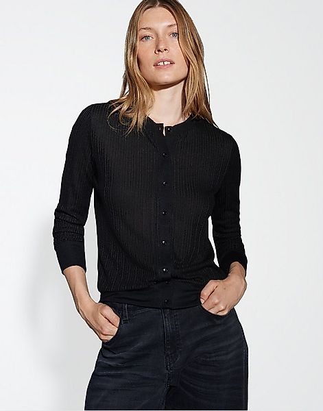OPUS Shirtjacke SEBUTI Slim aus semitransparentem Rippjersey günstig online kaufen