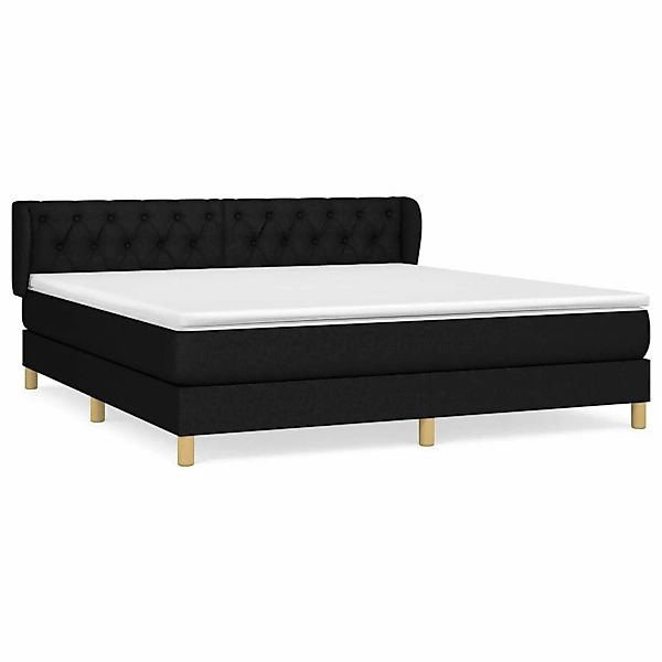vidaXL Boxspringbett mit Matratze Schwarz 160x200 cm Stoff1397659 günstig online kaufen