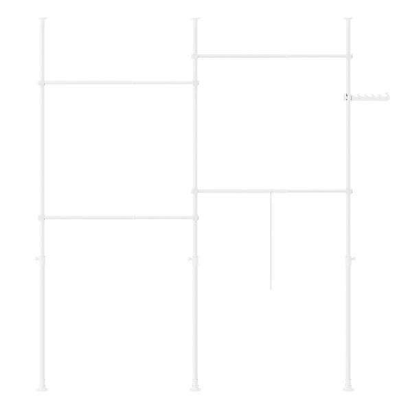 SoBuy Teleskop Kleiderständer mit 4 Kleiderstangen Garderobenständer Weiß K günstig online kaufen