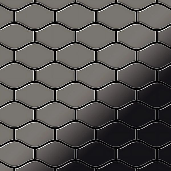 ALLOY Mosaik Fliese Massiv Metall Titan Hochglanz Dunkelgrau 1,6mm Karma-ti günstig online kaufen
