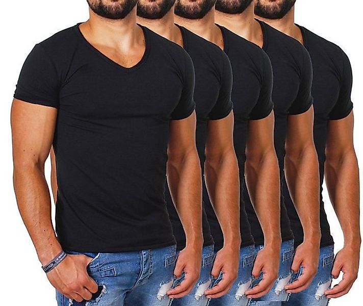 CARISMA T-Shirt Herren Uni Basic 4066 tief-breit geschnittener Ausschnitt v günstig online kaufen
