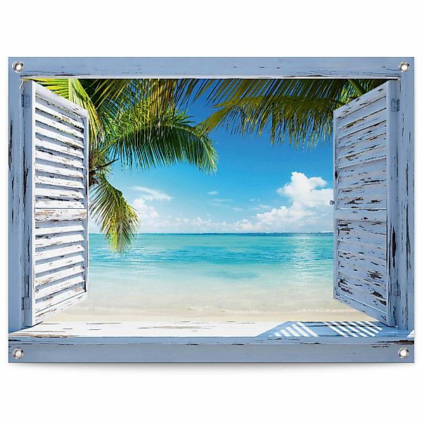 Reinders Poster "Strandfenster", Outdoor für Garten oder Balkon günstig online kaufen