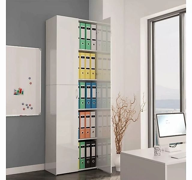 furnicato Aktenschrank Büroschrank Hochglanz-Weiß 60x32x190 cm Holzwerkstof günstig online kaufen