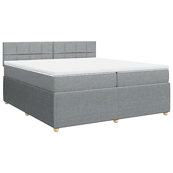 vidaXL Boxspringbett mit Matratze Hellgrau 200x200 cm Stoff 3287563 günstig online kaufen