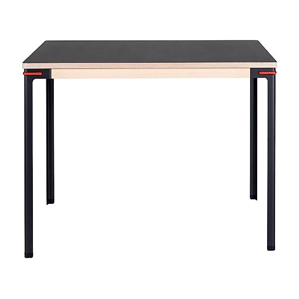 Moormann - Seiltänzer Tisch quadratisch 90x90cm - Linoleum schwarz/rotes Se günstig online kaufen