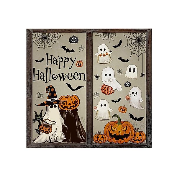CLTYQ Fensterbild 6 Blatt Halloween Fensteraufkleber wiederverwendbare Fens günstig online kaufen
