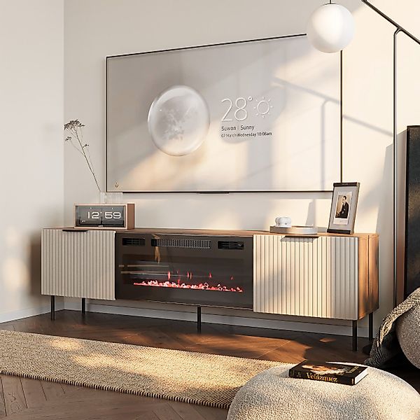 MOEBLINE Lowboard TV Lowboard mit Kamin günstig online kaufen