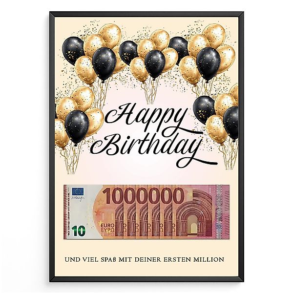 Tigerlino Poster Geburtstag Geldgeschenk erste Million günstig online kaufen