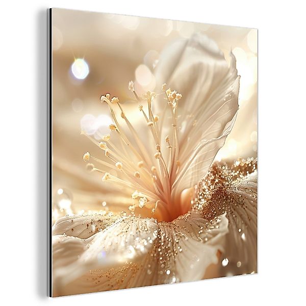 MuchoWow Metallbild Blume - Weiß - günstig online kaufen