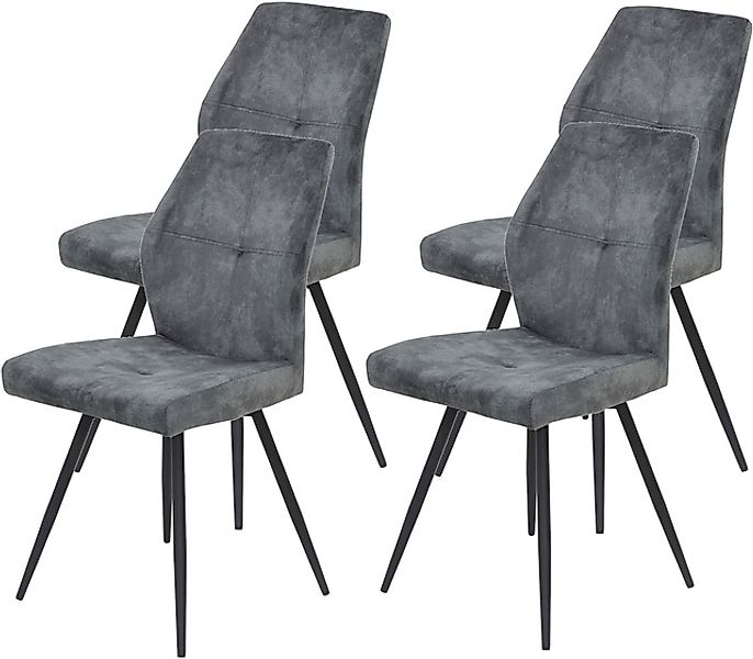 HELA 4-Fußstuhl »ALLY« (Set) 4 Stk. Microfaser VINTAGE   Polyester 4-Fuß, 3 günstig online kaufen