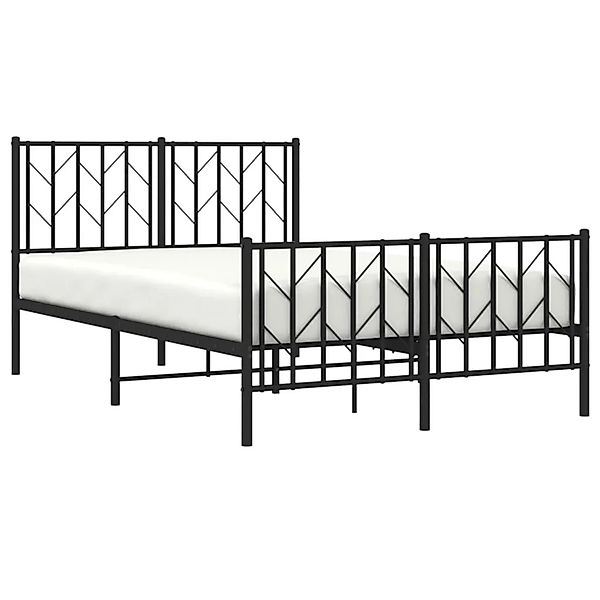vidaXL Bettgestell mit Kopf- und Fußteil Metall Schwarz 120x190 cm 374452 günstig online kaufen