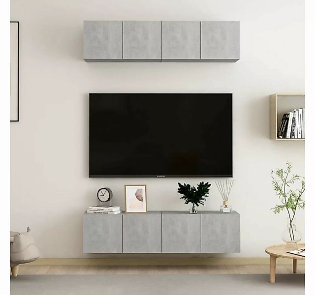 furnicato TV-Schrank TV-Schränke 4 Stk. Betongrau 60x30x30 cm Holzwerkstoff günstig online kaufen
