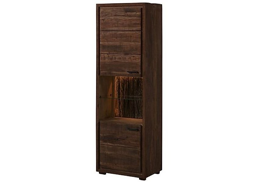 Massivmoebel24 Standvitrine #202 (Vitrine Akazie 58x40x180 dunkelbraun lack günstig online kaufen