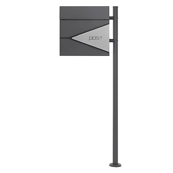 ML-Design Standbriefkasten Anthrazit-Silber mit Zeitungsfach Pfosten Anthra günstig online kaufen