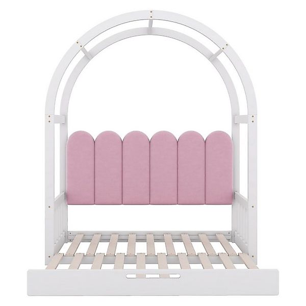 Gotagee Kinderbett Gewölbtes Tagesbett Schiebebett 140x200 Dachbett Samtkis günstig online kaufen