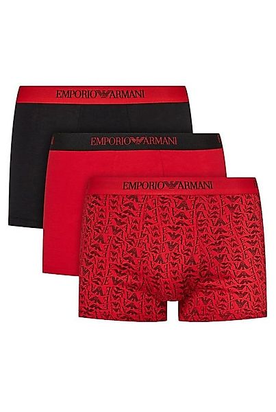 Emporio Armani Boxershorts Unterwäsche Trunk Cotton schwarz/rot gemustert H günstig online kaufen