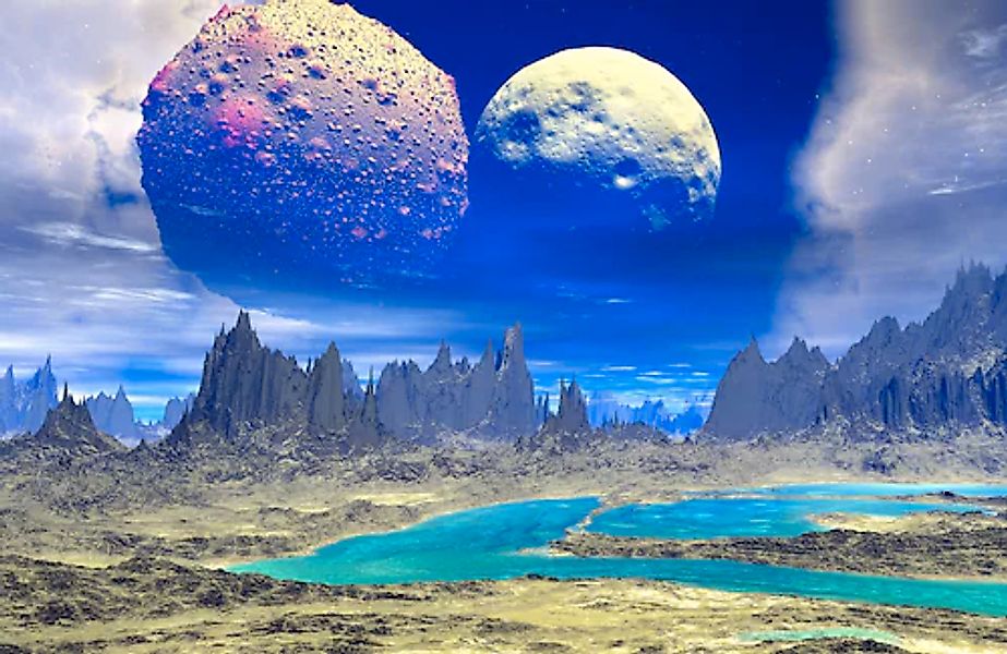 Papermoon Fototapete »PLANETEN-FUTURISTISCH WELTRAUM MOND GALAXIE UNIVERSUM günstig online kaufen