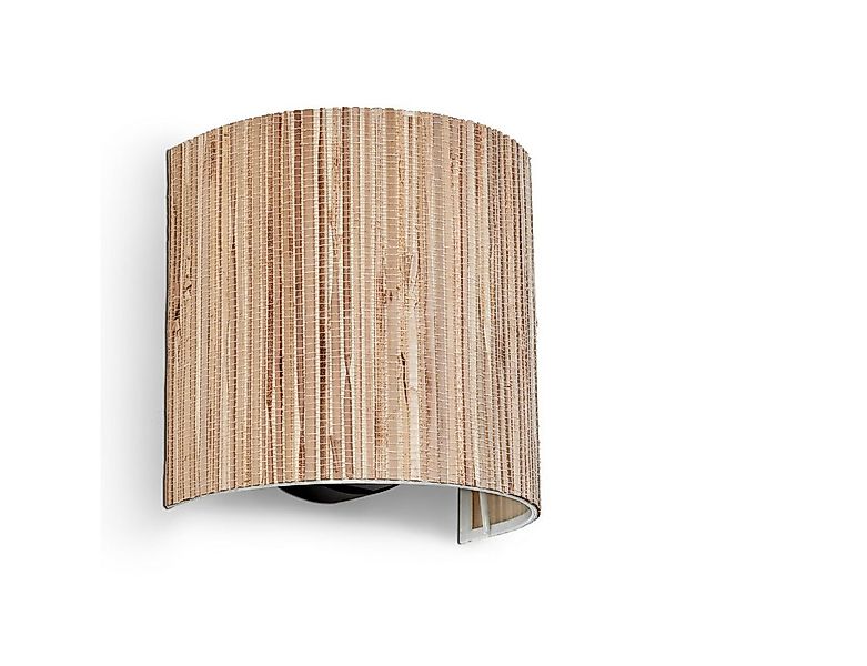 hofstein Wandleuchte moderne Wandlampe aus Metall/Seegras in Schwarz/Natur, günstig online kaufen