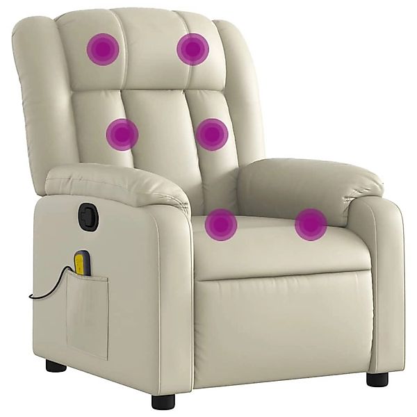 vidaXL Sessel Massagesessel Creme Kunstleder (1-St) günstig online kaufen